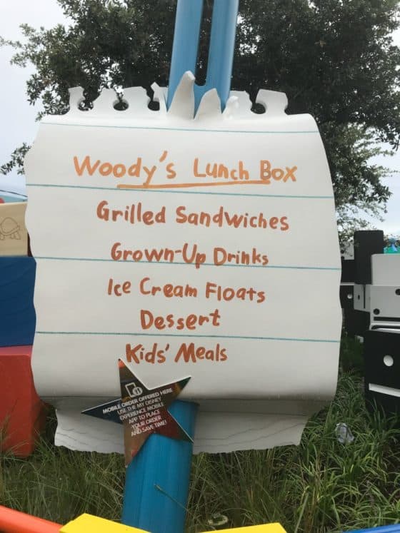 woody's lunch box menu