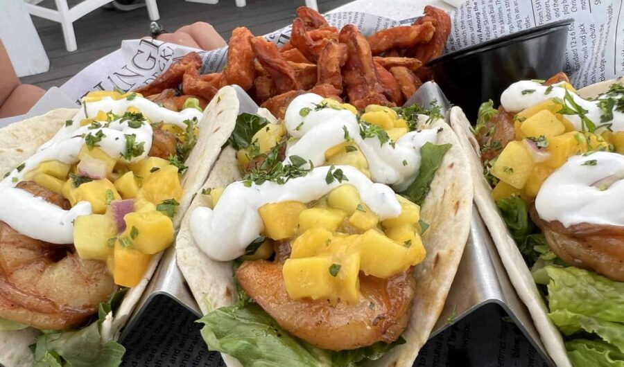 why dining out can be good for the soul.  - kingsmill resort williamsburg -dining james landing grill fish tacos