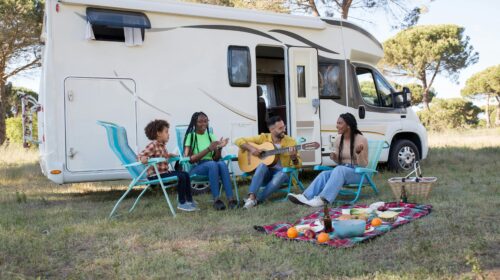 rv travel safety tips - camper van and friends