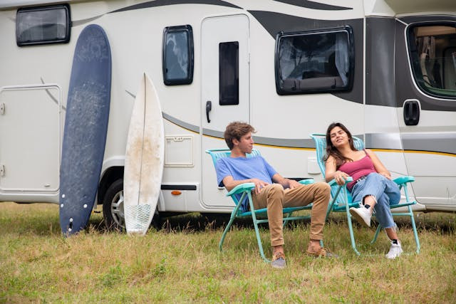 How to Choose the Right RV Park For Your Next Getaway - Couple Relaxing in Front of RV Going on an RV Trip for the First Time? Here's What you Need to Know

How to Choose an RV Park For Long-Term Stays