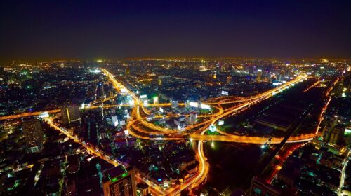 bangkok thailand - freeway aerial view