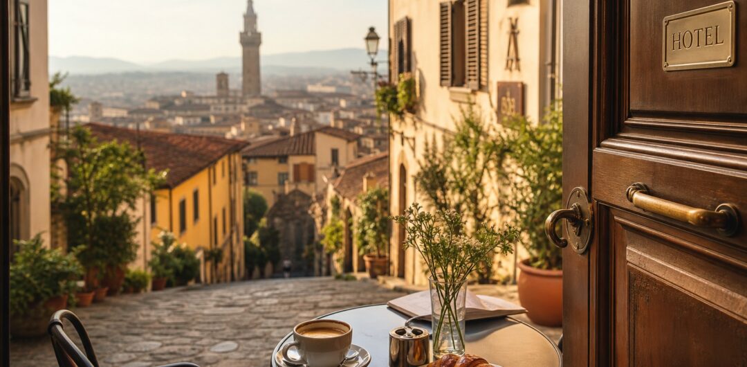 4 Simple Upgrades For Effortless Europe Trips - Morning Coffee with Pastry Overlooking a Scenic Cityscape