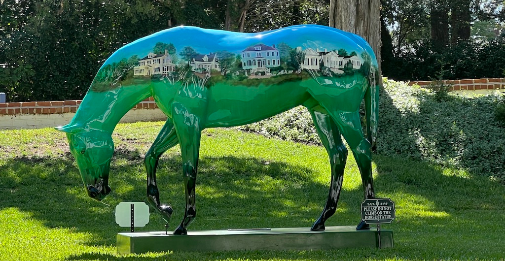 Aiken SC Thoroughbred Country -painted horse statue